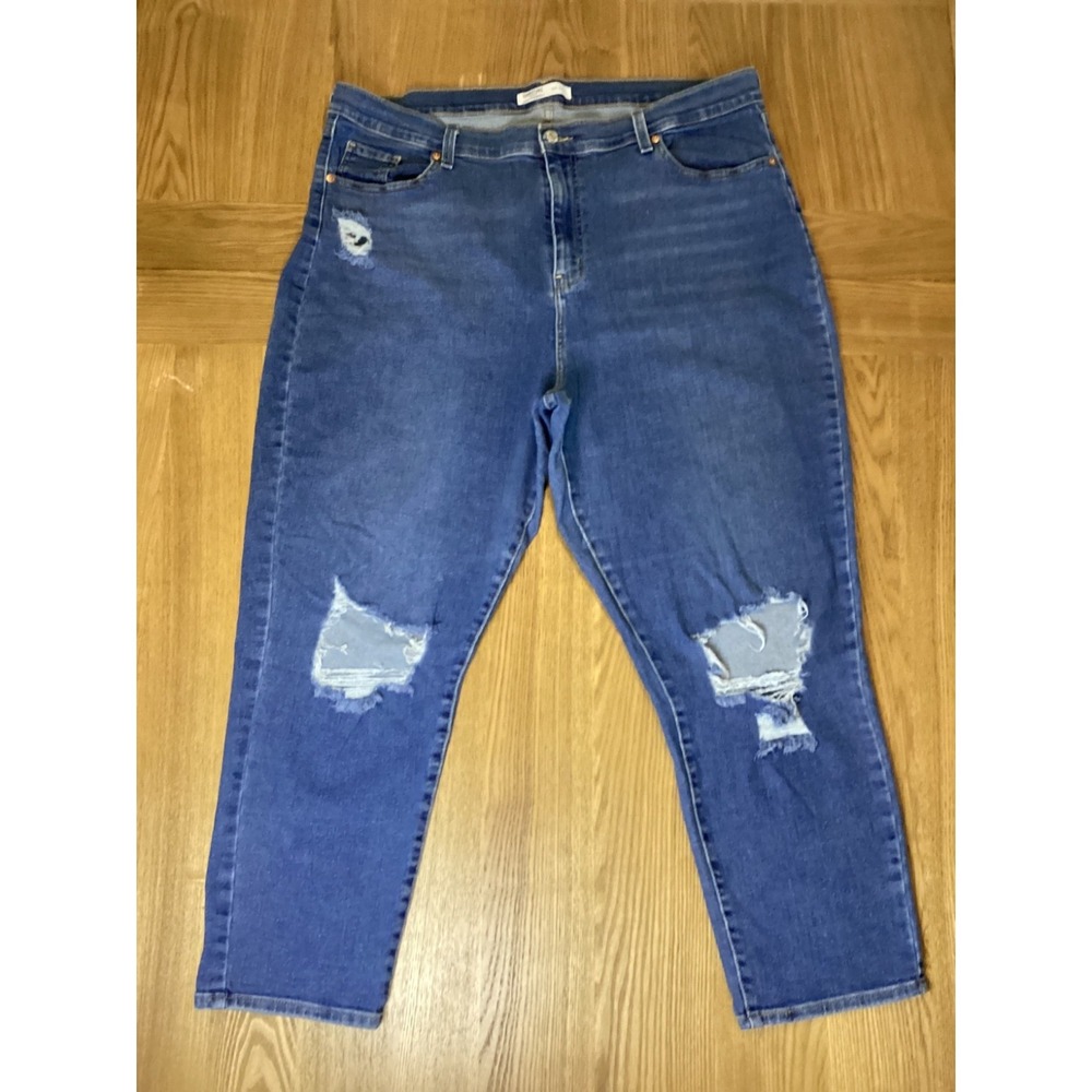 Levis Cropped Mom Jeans Distressed Size 20